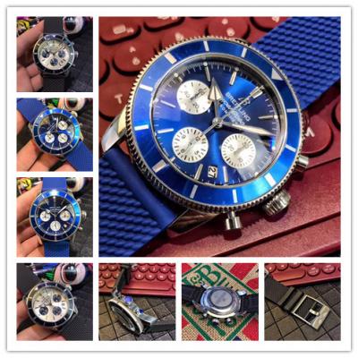 Replica Superocean Héritage Swiss Quartz Chronograph Mens Watch Blue Dial Rubber Strap C11