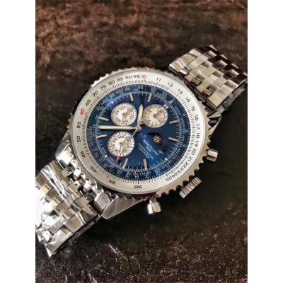 Replica Navitimer Japan Quartz Chronograph  Mens Watch Blue Dial Stainless Steel C13