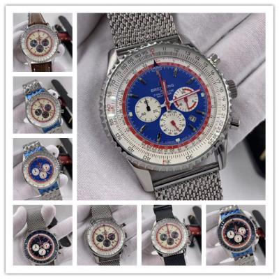 Replica Navitimer Japan Quartz Chronograph  Mens Watch Blue Dial Stainless Steel B C18