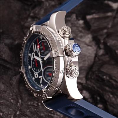 Replica Avenger Japan Quartz Chronograph Mens Watch Blue Dial Rubber Strap C27