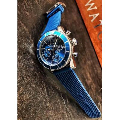 Replica Superocean Héritage  Japan Quartz Chronograph Mens Watch Blue Dial Rubber Strap C29