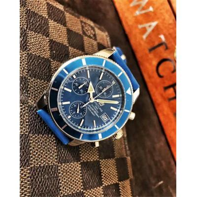 Replica Superocean Héritage  Japan Quartz Chronograph Mens Watch Blue Dial Rubber Strap C29