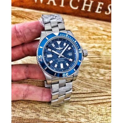 Replica Superocean A21j Automatic Movement Mens Watch Blue Dial Oyster Bracelet SS C30