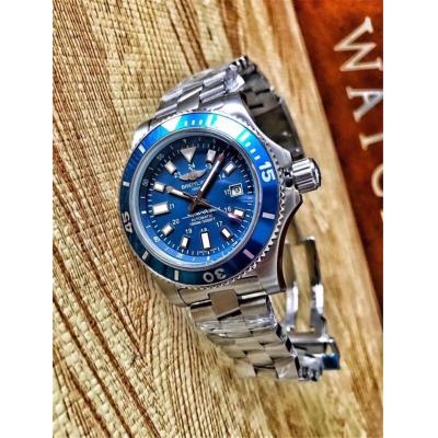 Replica Superocean A21j Automatic Movement Mens Watch Blue Dial Oyster Bracelet SS C30