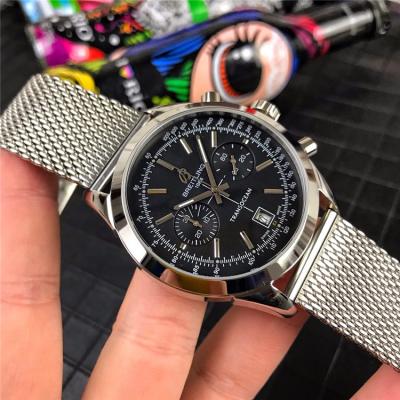 Replica Premier Japan Quartz Chronograph Mens Watch Black Dial Stainless Steel C33