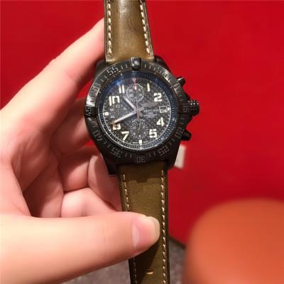 Replica Avenger Japan Quartz Chronograph Mens Watch Black Dial Leather Strap C34