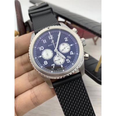 Replica Navitimer Japan VK Quartz Chronograph Mens Watch White Dial Leather Strap C42