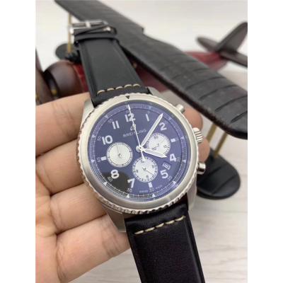 Replica Navitimer Japan VK Quartz Chronograph Mens Watch White Dial Leather Strap C42