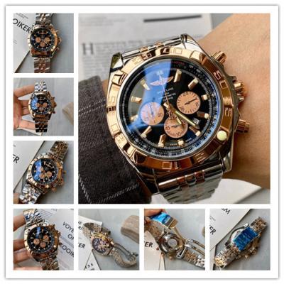 Replica Avenger Japan Quartz Chronograph Mens Watch Black Dial Two Tone Rose Gold C68