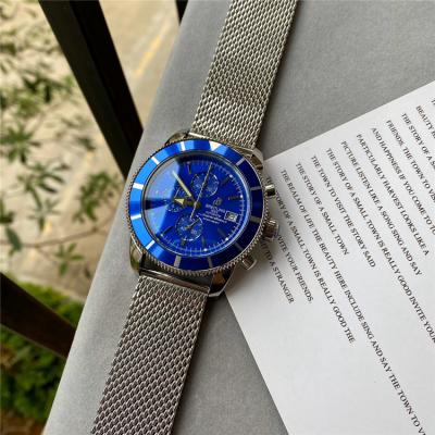 Replica Superocean Héritage  Japan Quartz Chronograph Mens Watch Blue Dial Stainless Steel C73