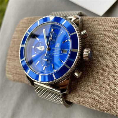 Replica Superocean Héritage  Japan Quartz Chronograph Mens Watch Blue Dial Stainless Steel C73