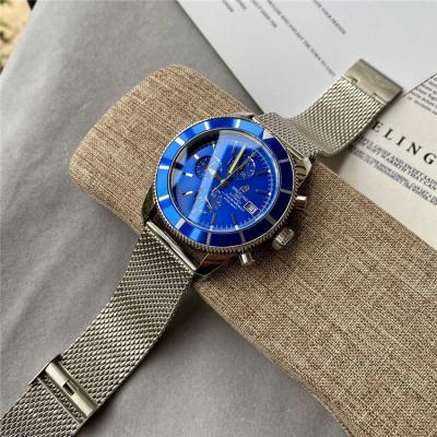 Replica Superocean Héritage  Japan Quartz Chronograph Mens Watch Blue Dial Stainless Steel C73