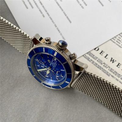 Replica Superocean Héritage  Japan Quartz Chronograph Mens Watch Blue Dial Stainless Steel C73