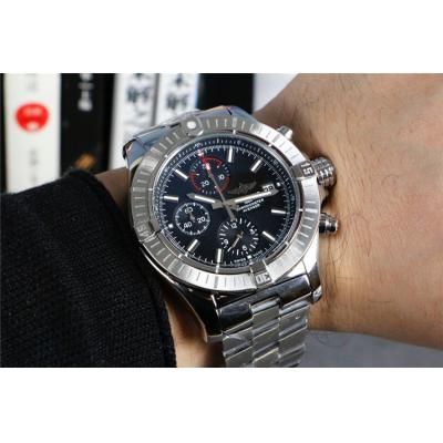 Replica Avenger Japan Quartz Chronograph Mens Watch Black Dial Oyster Bracelet SS C79