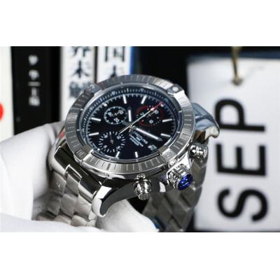 Replica Avenger Japan Quartz Chronograph Mens Watch Black Dial Oyster Bracelet SS C79