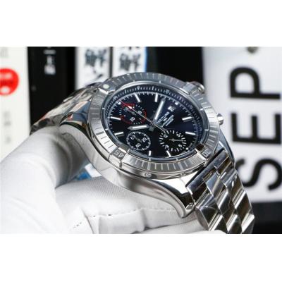 Replica Avenger Japan Quartz Chronograph Mens Watch Black Dial Oyster Bracelet SS C79