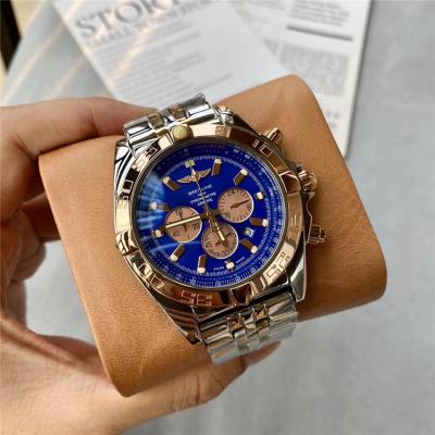 Replica Avenger Japan Quartz Chronograph Mens Watch Blue Dial Two Tone Rose Gold C84