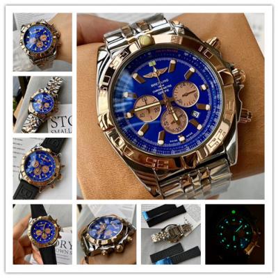 Replica Avenger Japan Quartz Chronograph Mens Watch Blue Dial Two Tone Rose Gold C84