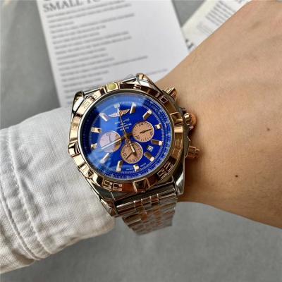 Replica Avenger Japan Quartz Chronograph Mens Watch Blue Dial Two Tone Rose Gold C84