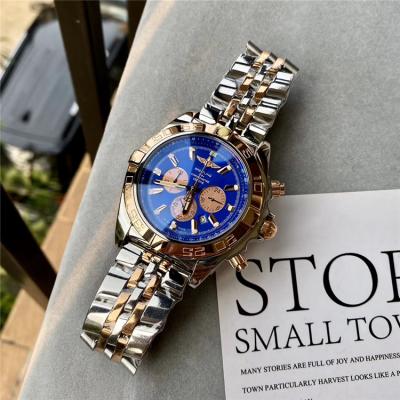 Replica Avenger Japan Quartz Chronograph Mens Watch Blue Dial Two Tone Rose Gold C84