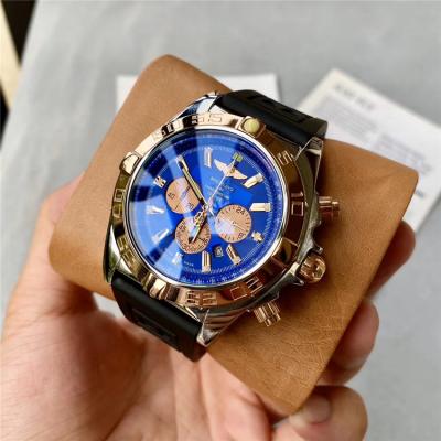 Replica Avenger Japan Quartz Chronograph Mens Watch Blue Dial Two Tone Rose Gold C84