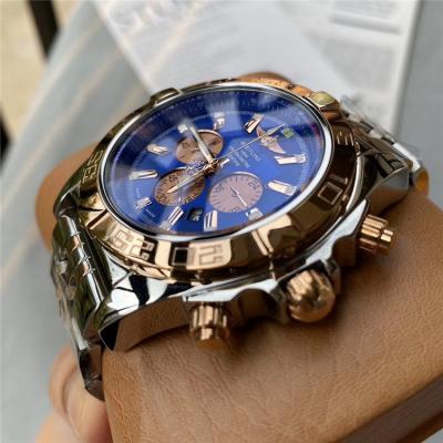 Replica Avenger Japan Quartz Chronograph Mens Watch Blue Dial Two Tone Rose Gold C84