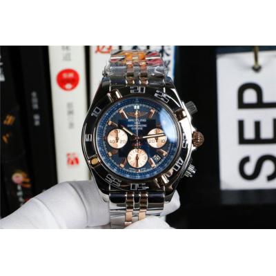 Replica Avenger Japan Quartz Chronograph Mens Watch Black Dial Jubilee Bracelet SS​ C91