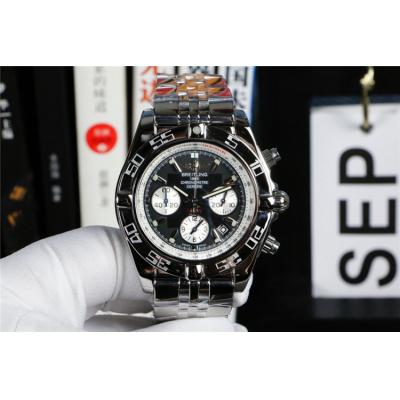 Replica Avenger Japan Quartz Chronograph Mens Watch Black Dial Jubilee Bracelet SS​ C91