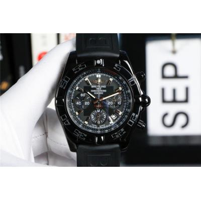 Replica Avenger Japan Quartz Chronograph Mens Watch Black Dial Jubilee Bracelet SS​ C91