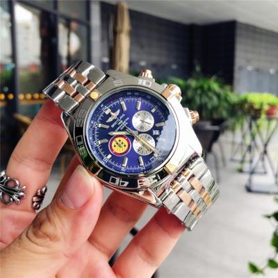 Replica Chronomat Japan Quartz Chronograph  Mens Watch Blue Dial Two Tone Rose Gold C95