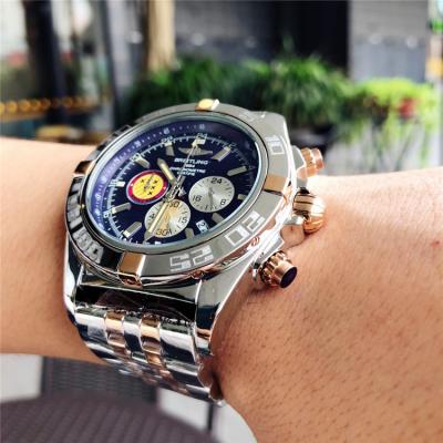 Replica Chronomat Japan Quartz Chronograph  Mens Watch Blue Dial Two Tone Rose Gold C95