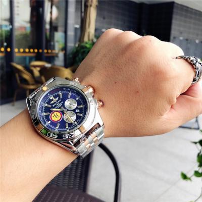 Replica Chronomat Japan Quartz Chronograph  Mens Watch Blue Dial Two Tone Rose Gold C95