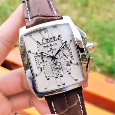 Replica Bentley Japan Quartz Chronograph Mens Watch White Dial Leather Strap C104