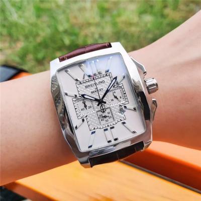 Replica Bentley Japan Quartz Chronograph Mens Watch White Dial Leather Strap C104