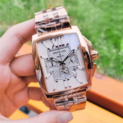 Replica Bentley Japan Quartz Chronograph Mens Watch White Dial Jubilee Bracelet Rose Gold C105