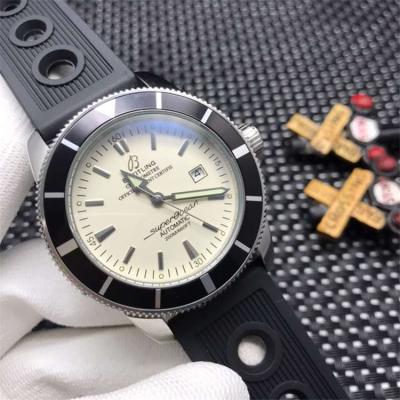 Replica Superocean Héritage A21j Automatic Mens Watch White Dial Rubber Strap E06