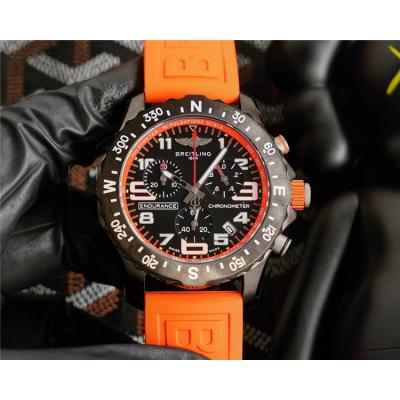 Replica Professional Japan Quartz Chronograph Mens Watch Black Dial Rubber Strap F01