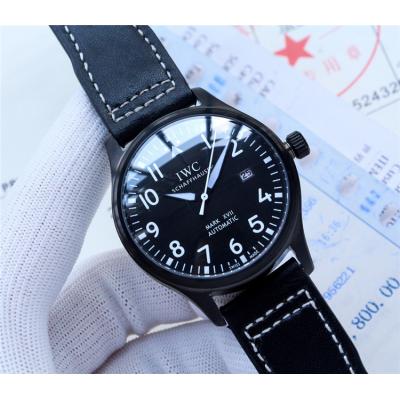 Replica Pilot Japan Miyota 8215 Automatic Mens Watch Black Dial Leather Strap E43