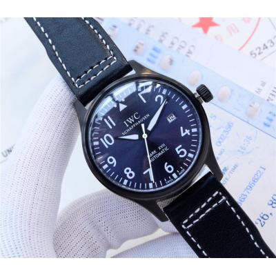 Replica Pilot Japan Miyota 8215 Automatic Mens Watch Black Dial Leather Strap E43