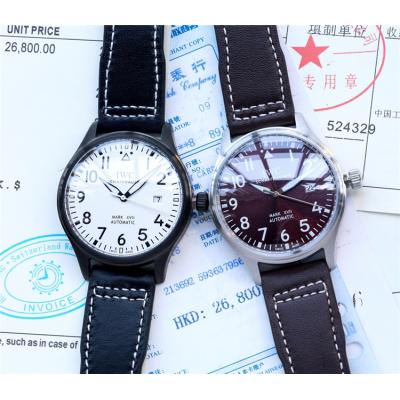 Replica Pilot Japan Miyota 8215 Automatic Mens Watch Black Dial Leather Strap E43