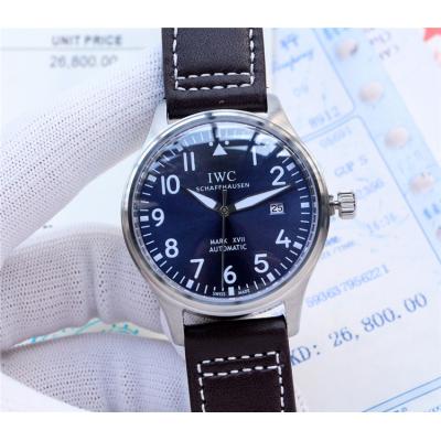 Replica Pilot Japan Miyota 8215 Automatic Mens Watch Black Dial Leather Strap E43