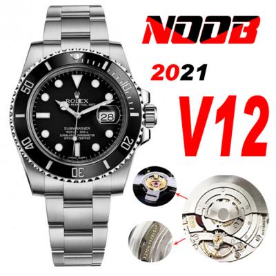 NOOB V12 116610 Submariner SA3135 Automatic Mens Watch Ceramics Bezel Black Dial 904L SS Bracelet (Correct Shock Absorbe