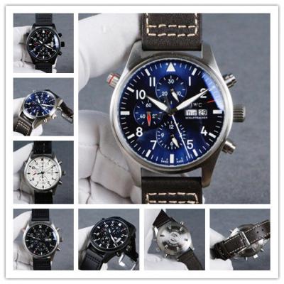 Replica Pilot A21j Automatic Movement Mens Watch Blue Dial Leather Strap E47