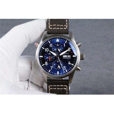 Replica Pilot A21j Automatic Movement Mens Watch Blue Dial Leather Strap E47