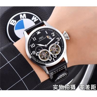 Replica Pilot A21j Automatic Movement Mens Watch Black Dial Leather Strap A E49