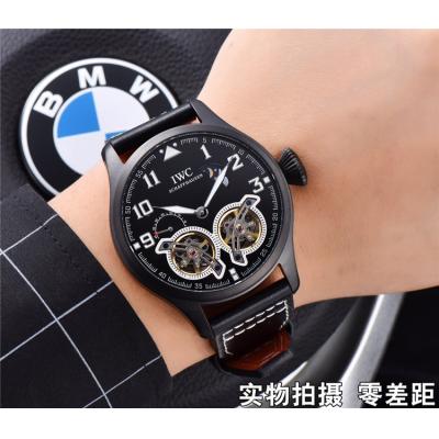 Replica Pilot A21j Automatic Movement Mens Watch Black Dial Leather Strap A E49