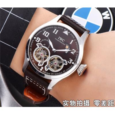 Replica Pilot A21j Automatic Movement Mens Watch Black Dial Leather Strap A E49