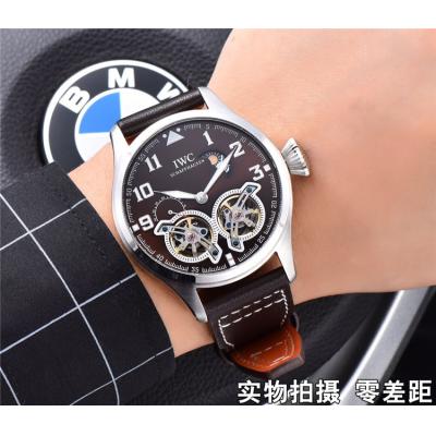 Replica Pilot A21j Automatic Movement Mens Watch Black Dial Leather Strap A E49