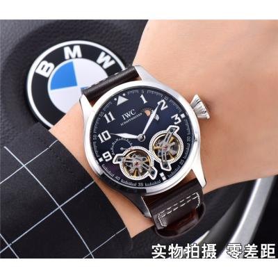 Replica Pilot A21j Automatic Movement Mens Watch Black Dial Leather Strap A E49