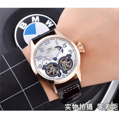 Replica Pilot A21j Automatic Movement Mens Watch Silver Dial Leather Strap B E49